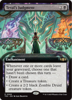 MTG Teval's Judgement TDC NM Rare Enchantment 58 Extended Art Tarkir Dragonstorm - Image 1