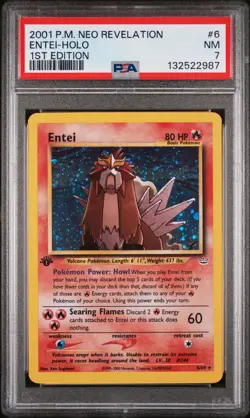 2001 POKEMON NEO REVELATION 1ST ED #6 ENTEI-HOLO PSA 7 - Image 1
