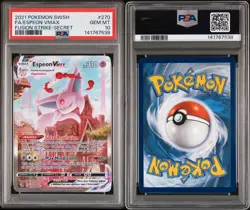 Espeon Vmax PSA 10 Fusion Strike Alt Art Pokemon Card 270/264 Full Art 2021 FA - Image 3