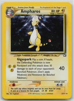 Pokemon Card Ampharos Holo Rare Neo Genesis 001/111 - Image 1
