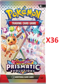 Prismatic Evolutions Booster Pack Lot 36 FACTORY SEALED PACKS Pokemon TCG 2025 - Image 1