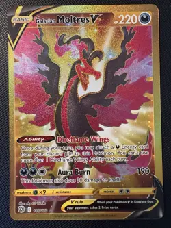2022 Pokemon SWSH Brilliant Stars Galarian Moltres V 183/172 SECRET RARE HOLO! - Image 1