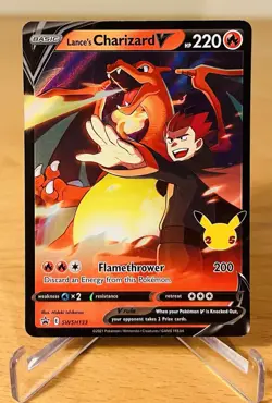 2021 POKEMON SWSH BSP LANCE’S CHARIZARD V Celebrations Collection #133 Fresh! - Image 1