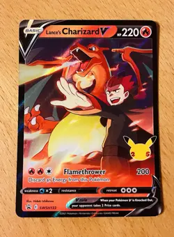 2021 POKEMON SWSH BSP LANCE’S CHARIZARD V Celebrations Collection #133 Fresh! - Image 3