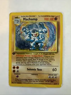 Pokemon TCG Machamp Base Set 8/102 Holo 1st Edition Holo Rare Jd - Image 1