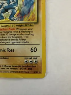 Pokemon TCG Machamp Base Set 8/102 Holo 1st Edition Holo Rare Jd - Image 4