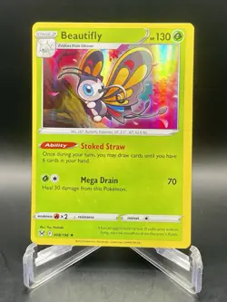 Beautifly 008/196 *MISCUT* Lost Origin Rare Holo Error Pokemon TCG NM/M - Image 1