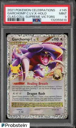 2021 Pokemon Celebrations Classic Coll #145 Garchomp C LV.X Holo PSA 9 - Image 1