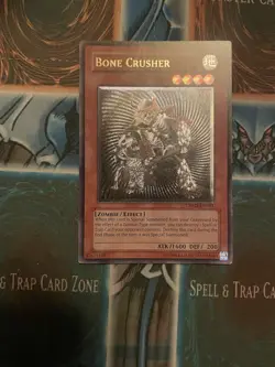 YUGIOH GREY PRINT Bone Crusher CRMS-EN083 Ultimate Rare Unlimited MP - Image 1