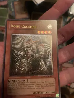 YUGIOH GREY PRINT Bone Crusher CRMS-EN083 Ultimate Rare Unlimited MP - Image 3