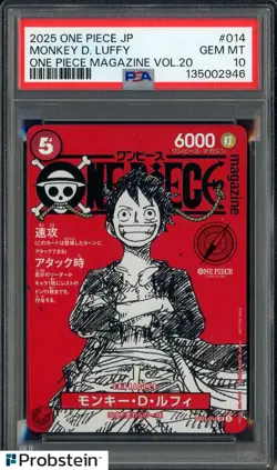 Monkey D Luffy One Piece Mag Vol. 20 Promo #ST21-014 Japan PSA 10 GEM MT - Image 1