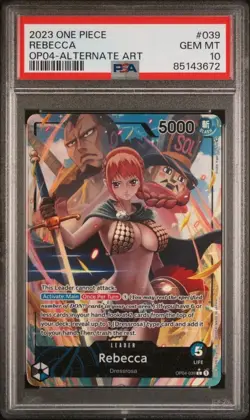 2023 One Piece Kingdoms of Intrigue #OP04-039 Rebecca ALT ART Leader PSA 10 - Image 1