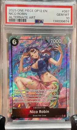 One Piece Nico Robin OP012-087 Alt Art PSA 10 Legacy of the Master - Image 1