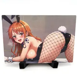 One Piece Nami Sexy Anime Waifu Bunny Girl Lewd Doujin Goddess Story Art Card - Image 3