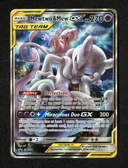 Mewtwo & Mew GX SM191 Black Star Promo Card Pokemon TCG Near Mint Condition - Image 1