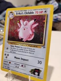 Pokemon Erika's Clefable Holo Rare Gym Heroes Card 3/132 LP Condition - Image 2