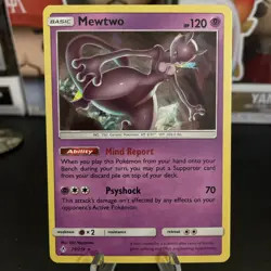 Pokemon Card Mewtwo Cracked Ice Holo Deck Exclusive (75/214) Unbroken Bonds - Image 1