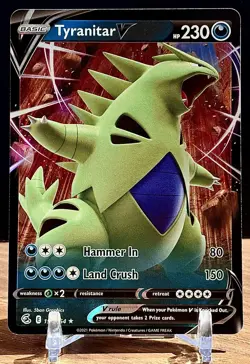 NM Tyranitar V Pokemon Card | Ultra Rare Holo | SWSH08: Fusion Strike 158/264 - Image 1