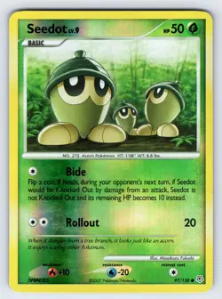 Seedot 97/130 2007 Diamond & Pearl Pokemon TCG Card TCG Reverse Holo - Lp/Mp - Image 1