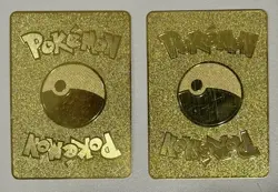 Mario Luigi Pikachu Full Art English Gold Metal Cosplay Pokemon Cards - Image 2