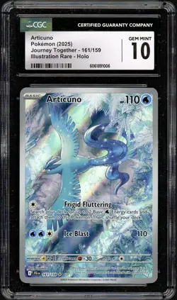 POKEMON JOURNEY TOGETHER ARTICUNO ILLUSTRATION RARE HOLO 161/159 CGC 10 GEM MINT - Image 1