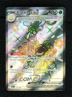 Shiny Ultra Rare - Espathra ex Pokemon Scarlet & Violet Paldean Fates PAF #214 - Image 1