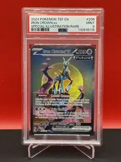 Pokemon 2024 Temporal Forces Special Illustration Iron Crown EX Psa 9 - Image 1