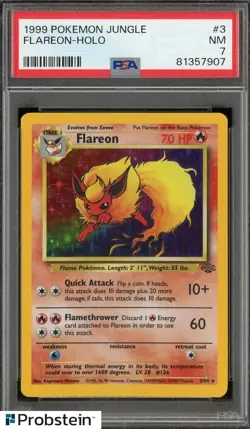 1999 Pokemon TCG Jungle #3 Flareon Holo PSA 7 NM " - Image 1