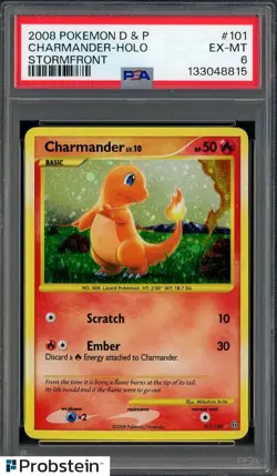 2008 Pokemon D & P Stormfront #101 Charmander Holo PSA 6 EX-MT - Image 1