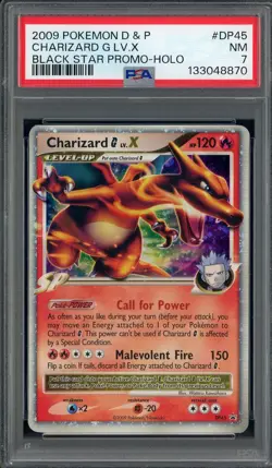 2009 Pokemon D & P Black Star Promo #DP45 Charizard G LV.X Holo PSA 7 - Image 1