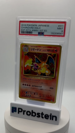 2016 Pokemon Japanese Exp 20th Anniversary 1st Edition #011 Charizard Holo PSA 9 - Image 2