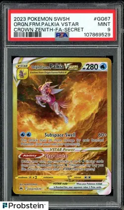 "2023 Pokemon SWSH Crown Zenith Secret #GG67 FA Origin Forme Palkia Vstar PSA 9 - Image 1