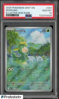 2025 Pokemon WHT EN Illustration Rare #091 Deerling PSA 10 GEM MINT - Image 1