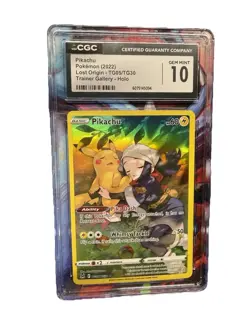 Pokemon Pikachu Lost Origin Trainer Gallery Full Art #TG05/TG30 CGC 10 Gem Mint - Image 1