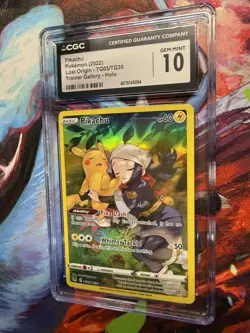 Pokemon Pikachu Lost Origin Trainer Gallery Full Art #TG05/TG30 CGC 10 Gem Mint - Image 2