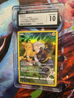 Pokemon Pikachu Lost Origin Trainer Gallery Full Art #TG05/TG30 CGC 10 Gem Mint - Image 3