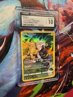 Pokemon Pikachu Lost Origin Trainer Gallery Full Art #TG05/TG30 CGC 10 Gem Mint - Image 4