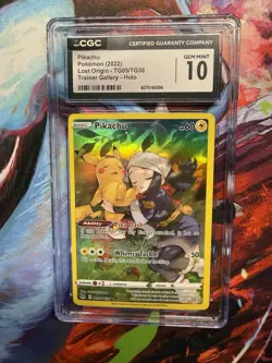 Pokemon Pikachu Lost Origin Trainer Gallery Full Art #TG05/TG30 CGC 10 Gem Mint - Image 5