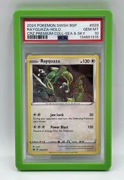 2024 POKEMON BLACK STAR PROMOS COSMOS HOLO SWSH029 RAYQUAZA PSA 10 - Image 1