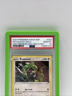 2024 POKEMON BLACK STAR PROMOS COSMOS HOLO SWSH029 RAYQUAZA PSA 10 - Image 2
