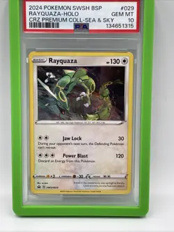 2024 POKEMON BLACK STAR PROMOS COSMOS HOLO SWSH029 RAYQUAZA PSA 10 - Image 3