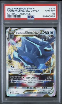 Pokemon TCG Origin Forme Dialga VSTAR Astral Radiance 114 PSA 10 GEM - Image 1