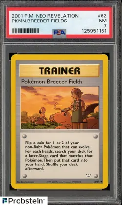 2001 Pokemon Neo Revelation #62 Pokemon Breeder Fields PSA 7 NM - Image 1