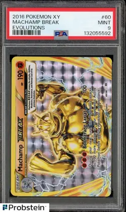 2016 Pokemon XY Evolutions #60 Machamp Break PSA 9 MINT - Image 1