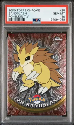 2000 TOPPS CHROME POKEMON T.V. #28 SANDSLASH PSA 10 - Image 1
