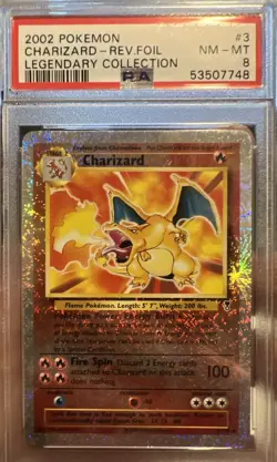 PSA 8 2002 Pokemon Legendary Charizard 3/110 Reverse Holo - Image 1