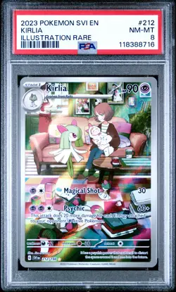 2023 Pokemon Svi EN-Scarlet & Violet Kirlia #212 Illustration Rare PSA 8 - Image 1
