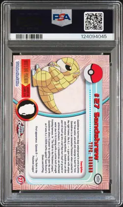 2000 TOPPS CHROME POKEMON T.V. #27 SANDSHREW PSA 10 - Image 2