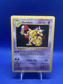 Pokemon TCG Base Set Kadabra Shadowless 32/102 LP - Image 1