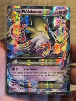 Moderately Played Mega-Alakazam-EX - 26/124 - Holo Rare EX Pokemon Fates Collide - Image 1